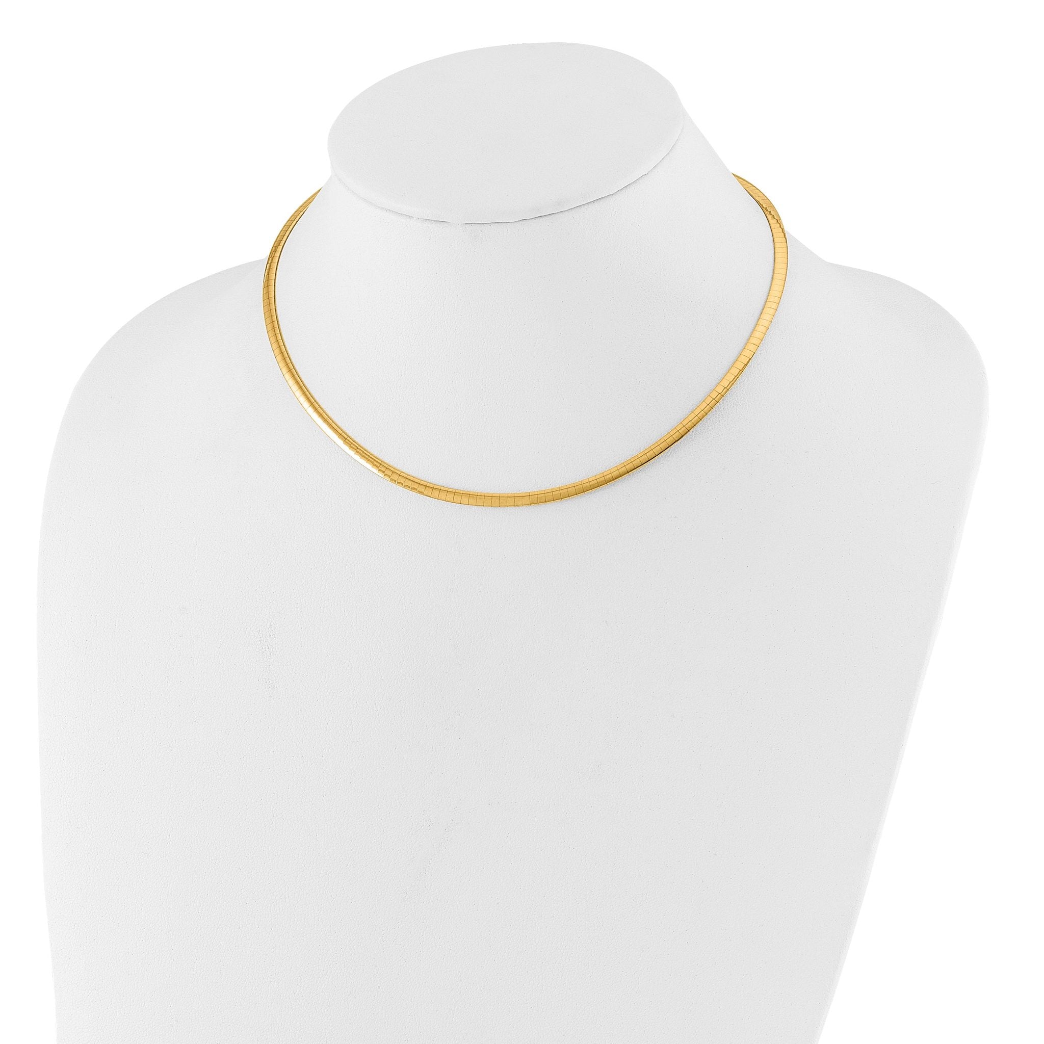 14K 3mm Two-tone Reversible Omega Necklace Secondary image