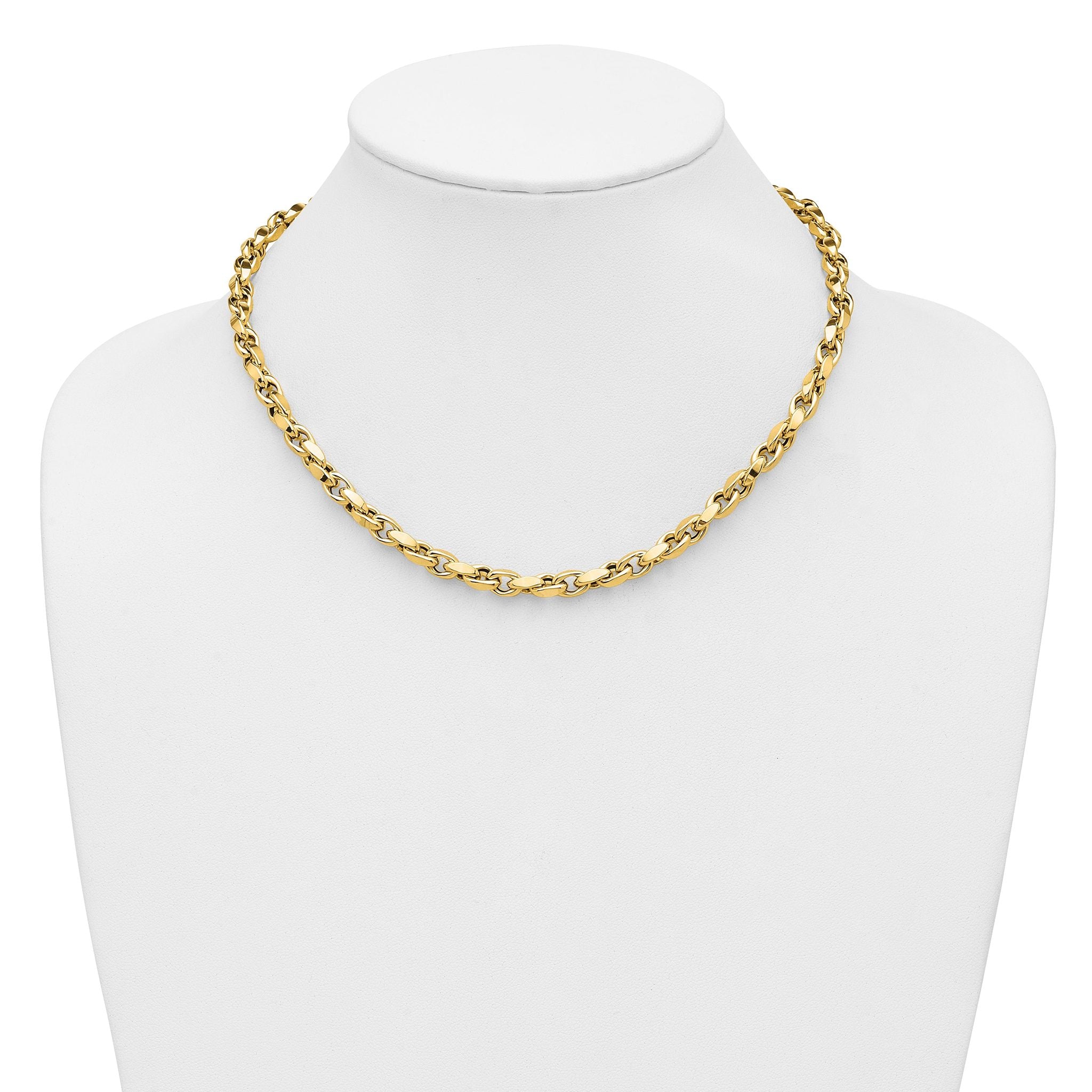 14K Polished Fancy Link Necklace
