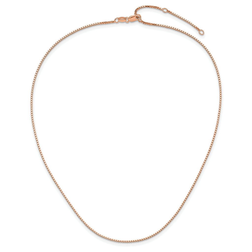 Box Chain in Rose Gold-Plated Sterling Silver, 1.1mm