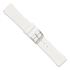 18mm White Silicone Rubber with Brushed Stainless Steel Buckle  7.75 inch Watch Band
