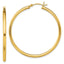 Sterling Silver Gold-Tone Polished 2.5x45mm Hoop Earrings