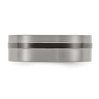 Edward Mirell Titanium Black Ti Flat Cut Edge Grooved 8mm Band