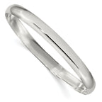 925 Sterling Silver Women's Solid Polished Slip-On Bangle Bracelet