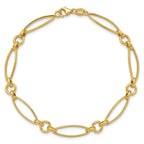 14K Polished and Diamond-cut Fancy Link 8.5in Bracelet