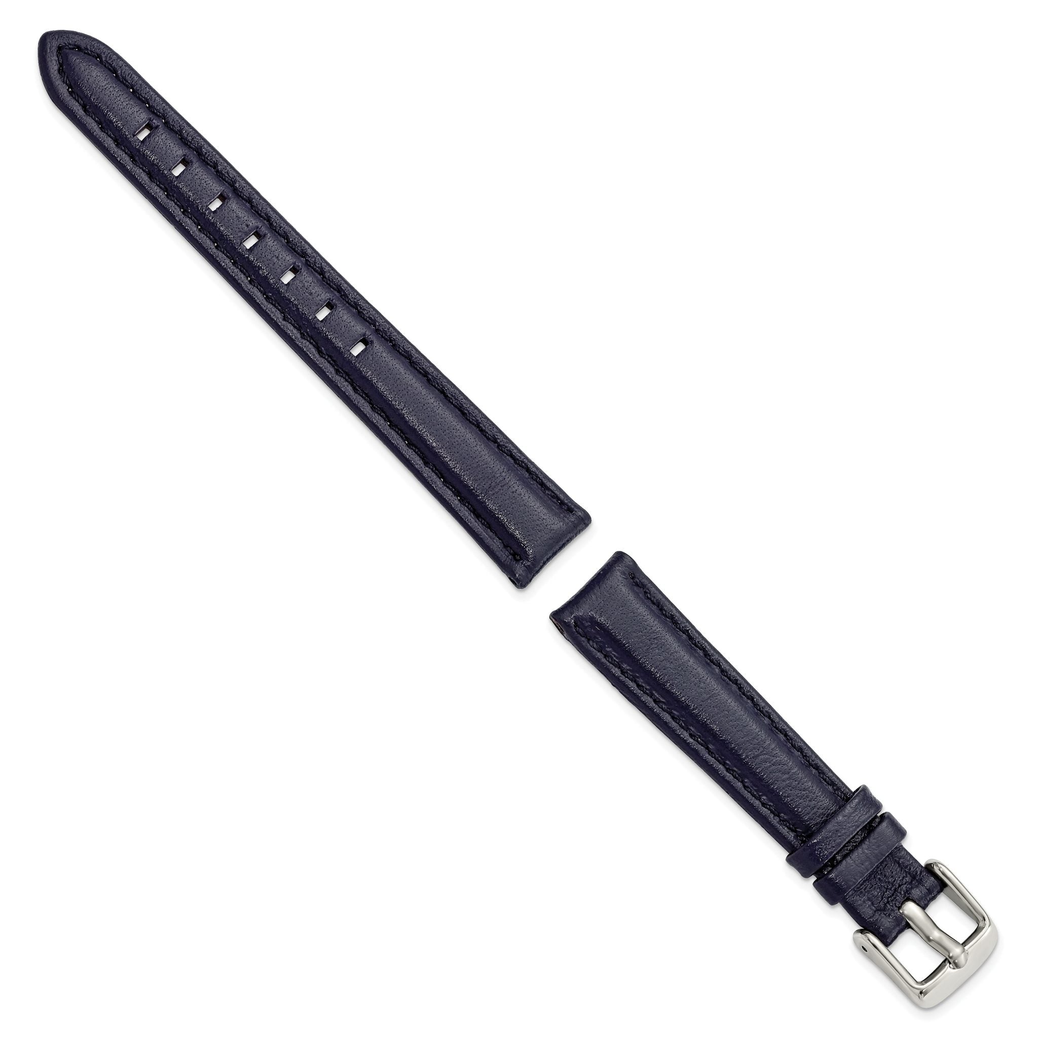 Navy Glove Leather Watch Band with Panerai-Style Buckle, 19mm