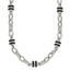 Chisel Stainless Steel Polished with Black Rubber Barrel Link 22 inch Necklace