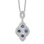 Sophia Jewelers Sterling Silver Vintage Style Blue CZ Necklace