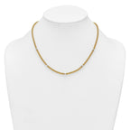 14k Two-tone Polished 7.5mm Fancy Mesh With Bead 18 inch Necklace