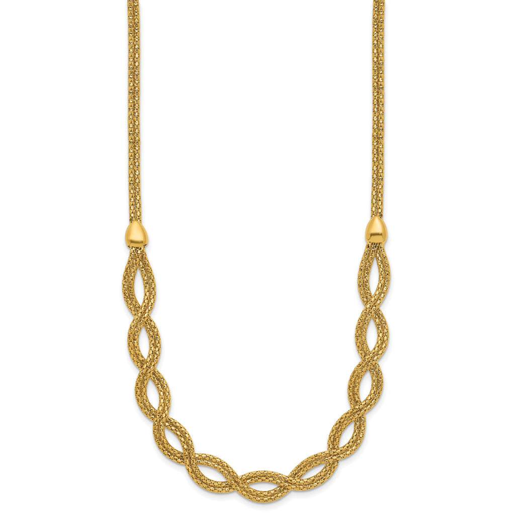 14K Polished Fancy Woven Necklace