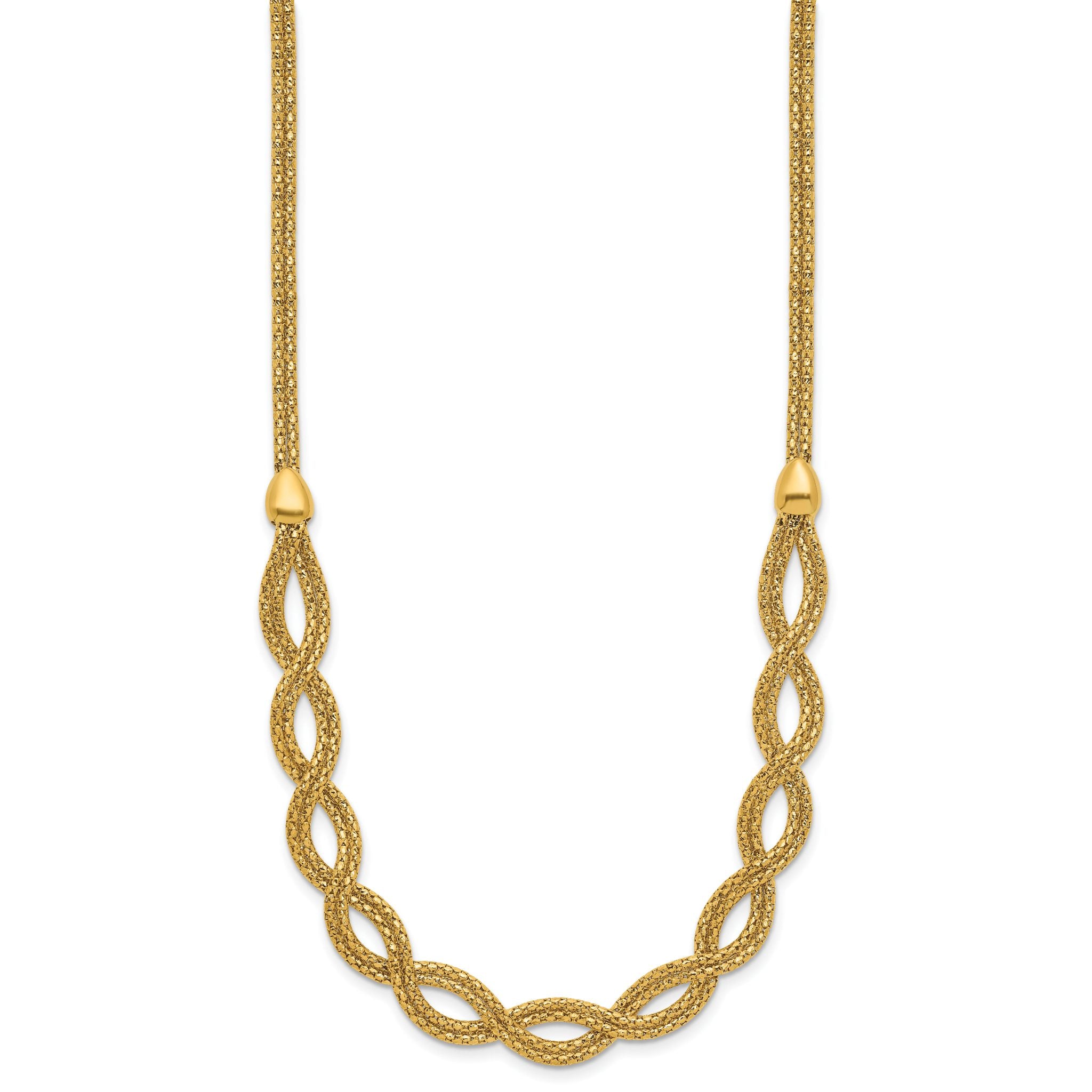 14K Polished Fancy Woven Necklace
