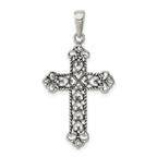 Sophia Jewelers Antique Sterling Silver Fleur de Lis Cross Pendant