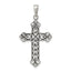 Sophia Jewelers Antique Sterling Silver Fleur de Lis Cross Pendant