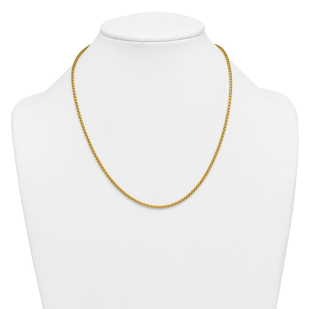 14K Gold Filled Round Venetian Box Chain Necklace in 2.6mm Width
