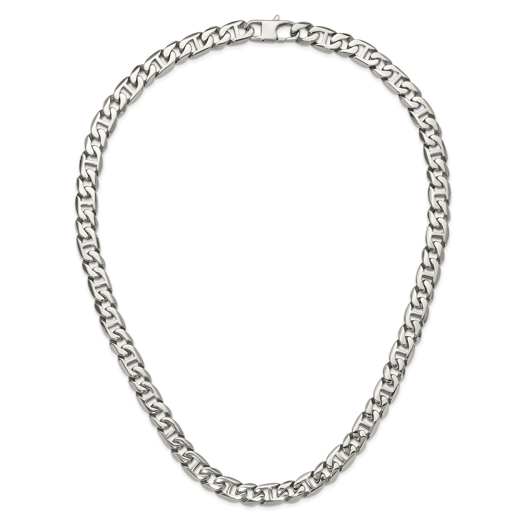 Sophia Jewelers Men's Polished Stainless Steel 24 Chain Necklace Gift-Ready