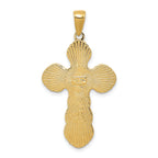 14K Gold Satin Crucifix Pendant with Polished Solid Design  Elegant & Timeless