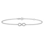 10K White Gold Polished Infinity with 1in ext. Bracelet
