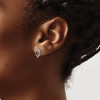Sterling Silver Rhodium-plated Smoky Quartz Citrine White Topaz Earrings