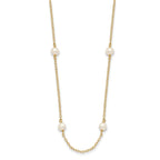 14k 4-5mm White Near-Round Freshwater Cultured Pearl 8-Station 16 inch Necklace