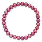 7-8mm Semi-Round Grey/White/Black/Red/Green Freshwater Cultured Pearl Stretch 5-Bracelet Set