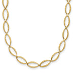 14K Polished and Diamond-cut Fancy Link Necklace