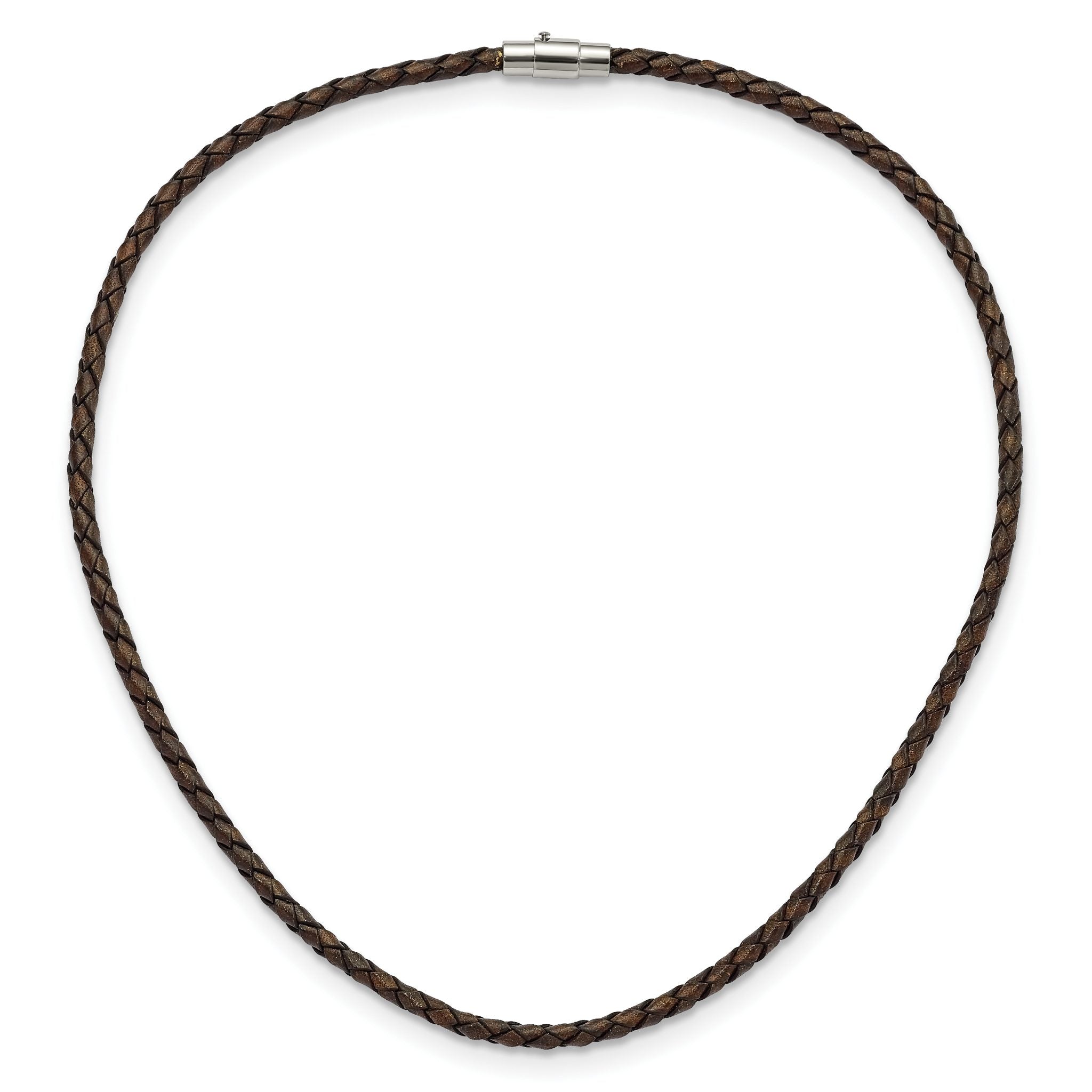 Chisel 4mm Genuine Leather Hexagon Weave Necklace Secondary image
