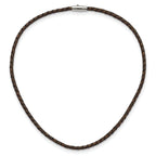 Chisel 4mm Genuine Leather Hexagon Weave Necklace