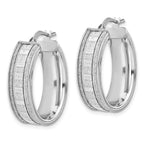 Sophia Jewelers 925 Sterling Silver Glitter Oval Hoop Earrings for Women