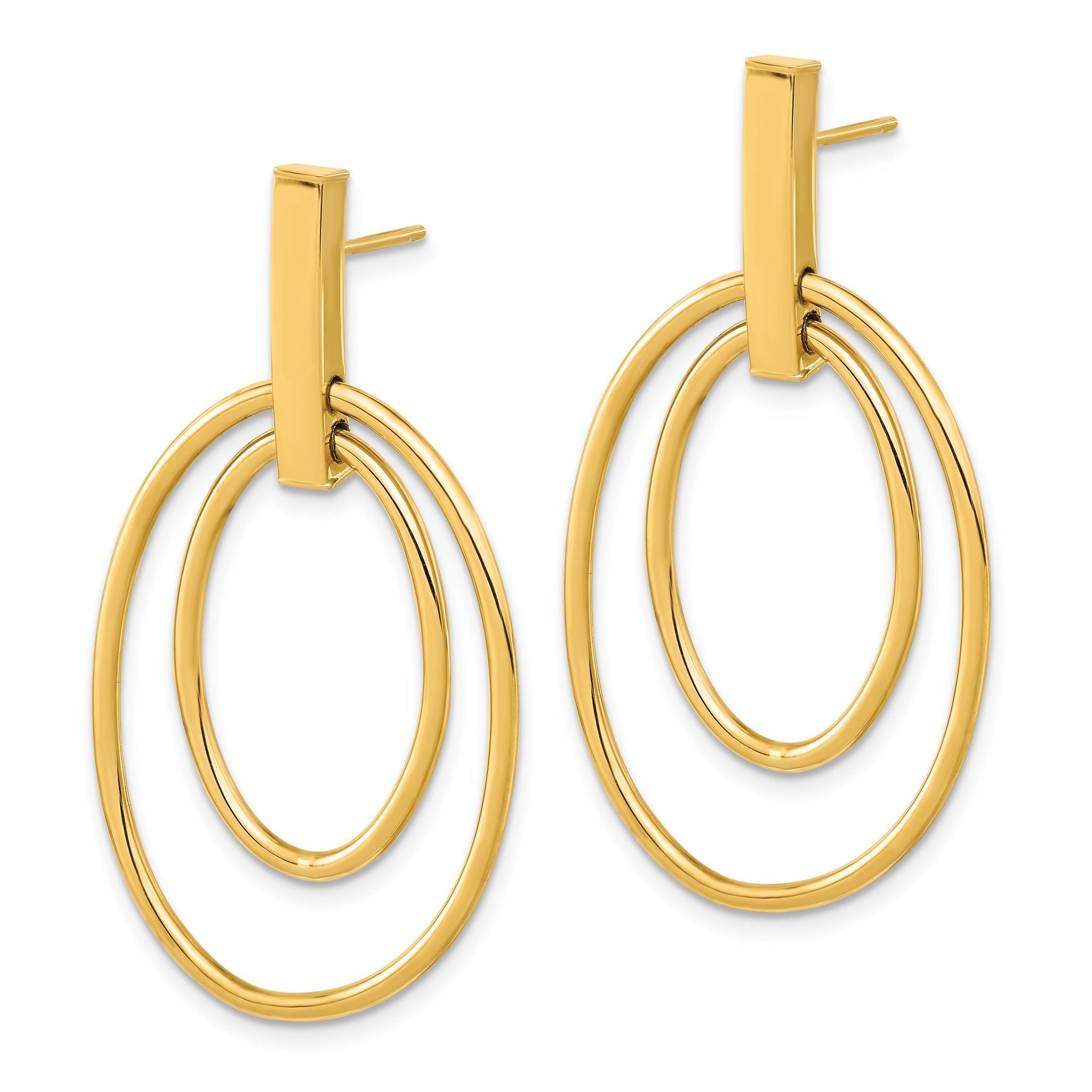 14k Polished Post Dangle Earrings Secondary image