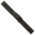 Navitimer-Style Watch Band in Black PVD Stainless Steel, 20mm