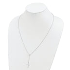Sterling Silver Polished Cross Adjusts up to 23.5 inch Necklace