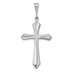 14K White Gold Passion Cross Pendant with Rhodium Plating  Elegant, Themed Design