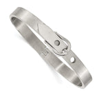 Stainless Steel Brushed and Polished Belt Hinged Bracelet for Women