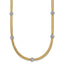 14k Polished with Rhodium 5-Station Diamond-cut Beads 4mm Flexible Mesh 18 inch Necklace