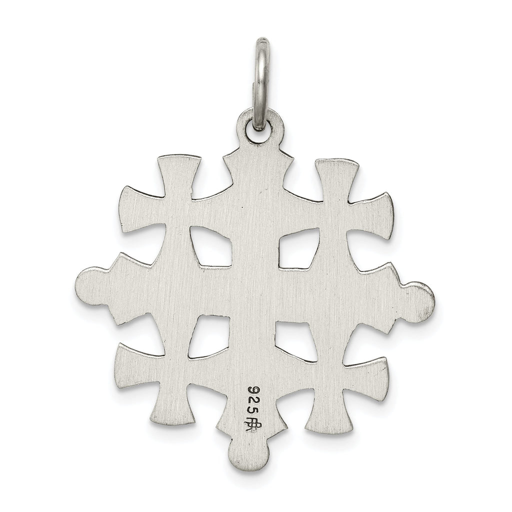Sterling Silver 925 Jerusalem Cross Pendant with Polished Antique Finish