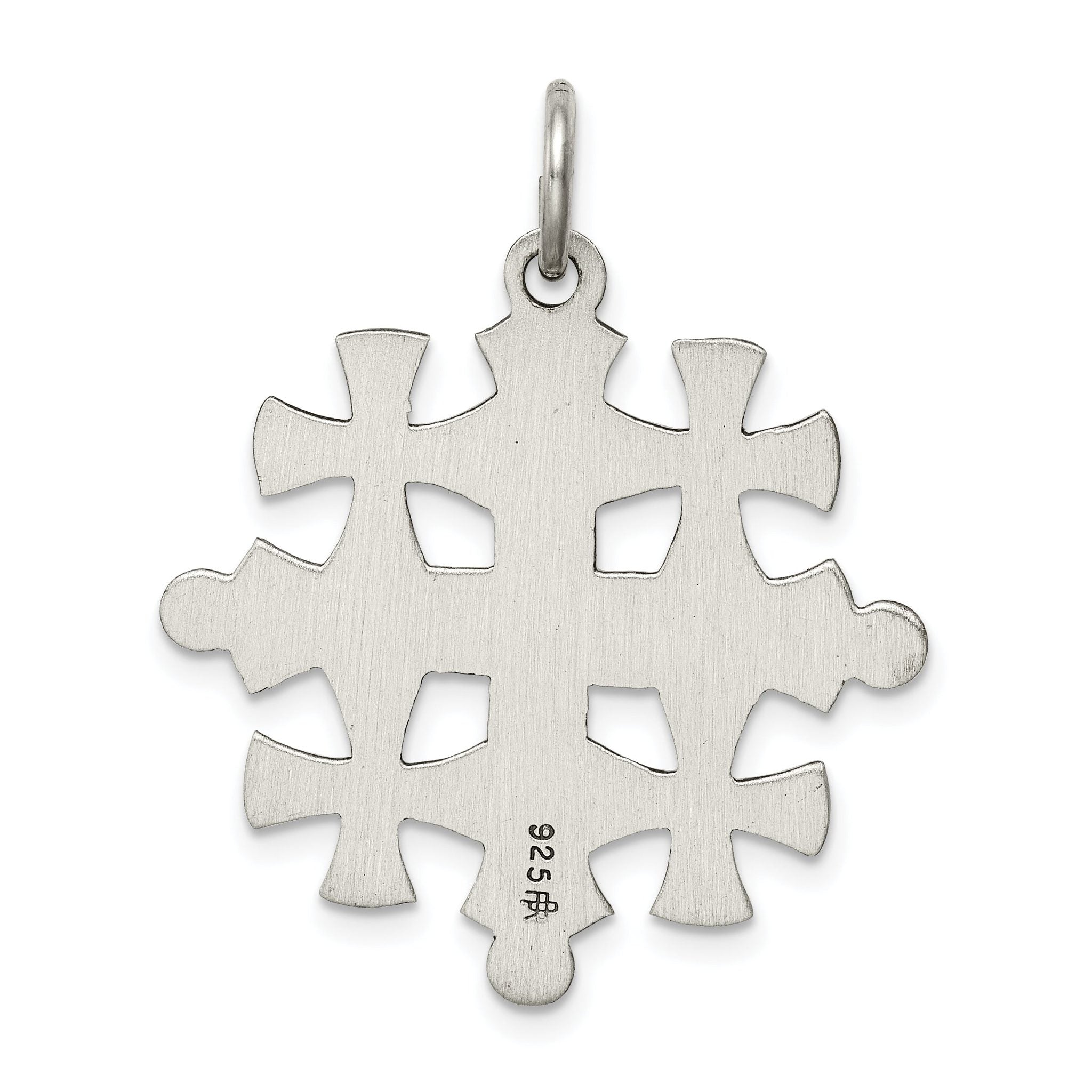 Sterling Silver 925 Jerusalem Cross Pendant with Polished Antique Finish