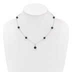 Sterling Silver Rhodium-plated 9-10mm Black Semi-Round Freshwater Cultured Pearl 18 inch Necklace and Dangle Earrings Set