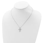 Sterling Silver Rhodium-plated Cross Diamond Necklace