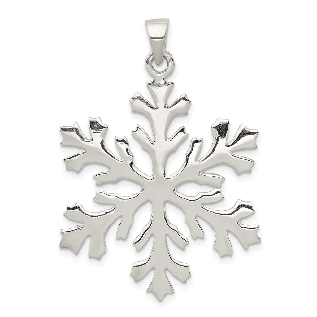 Sophia Jewelers Sterling Silver 925 Snowflake Pendant Elegant Cast Design
