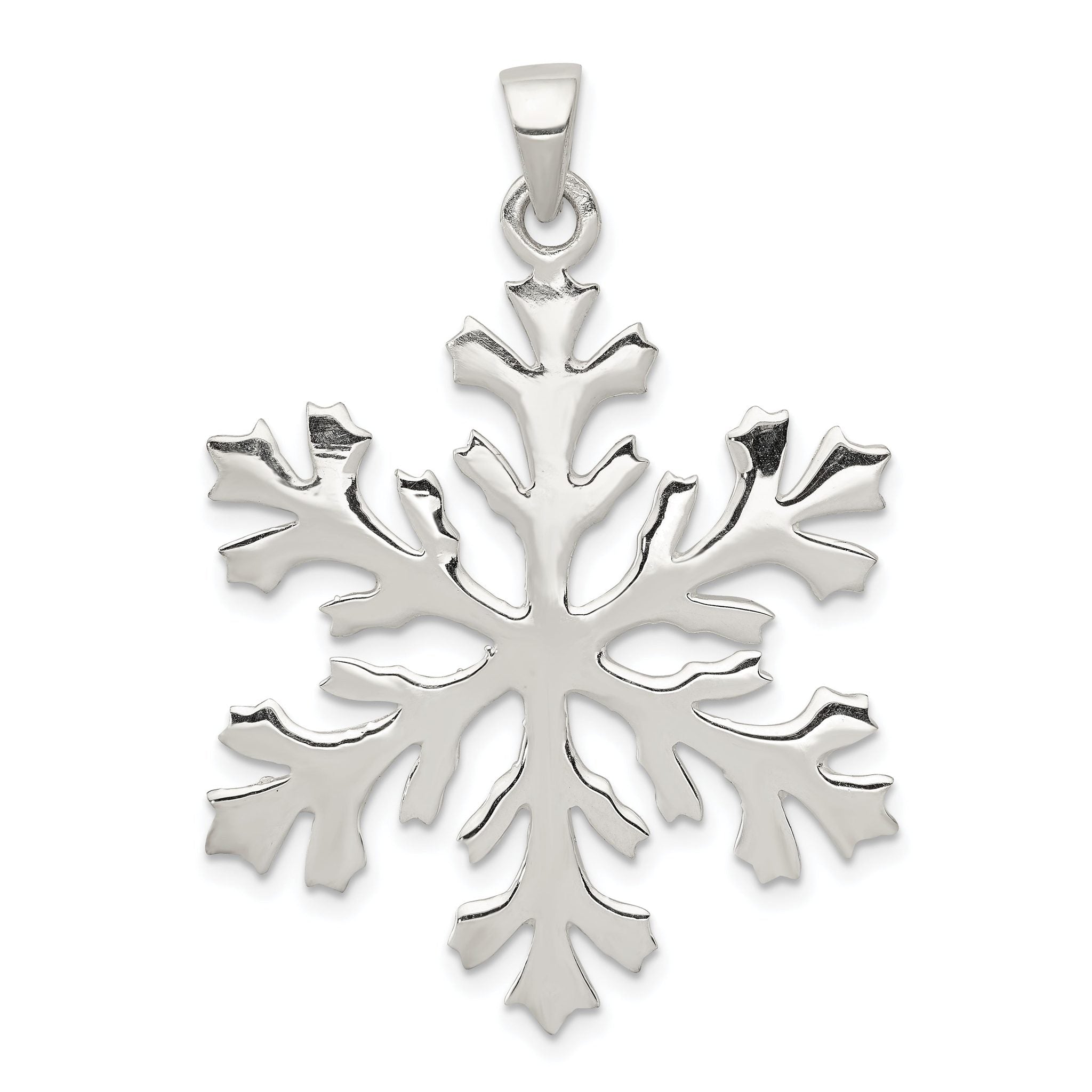 Sophia Jewelers Sterling Silver 925 Snowflake Pendant Elegant Cast Design