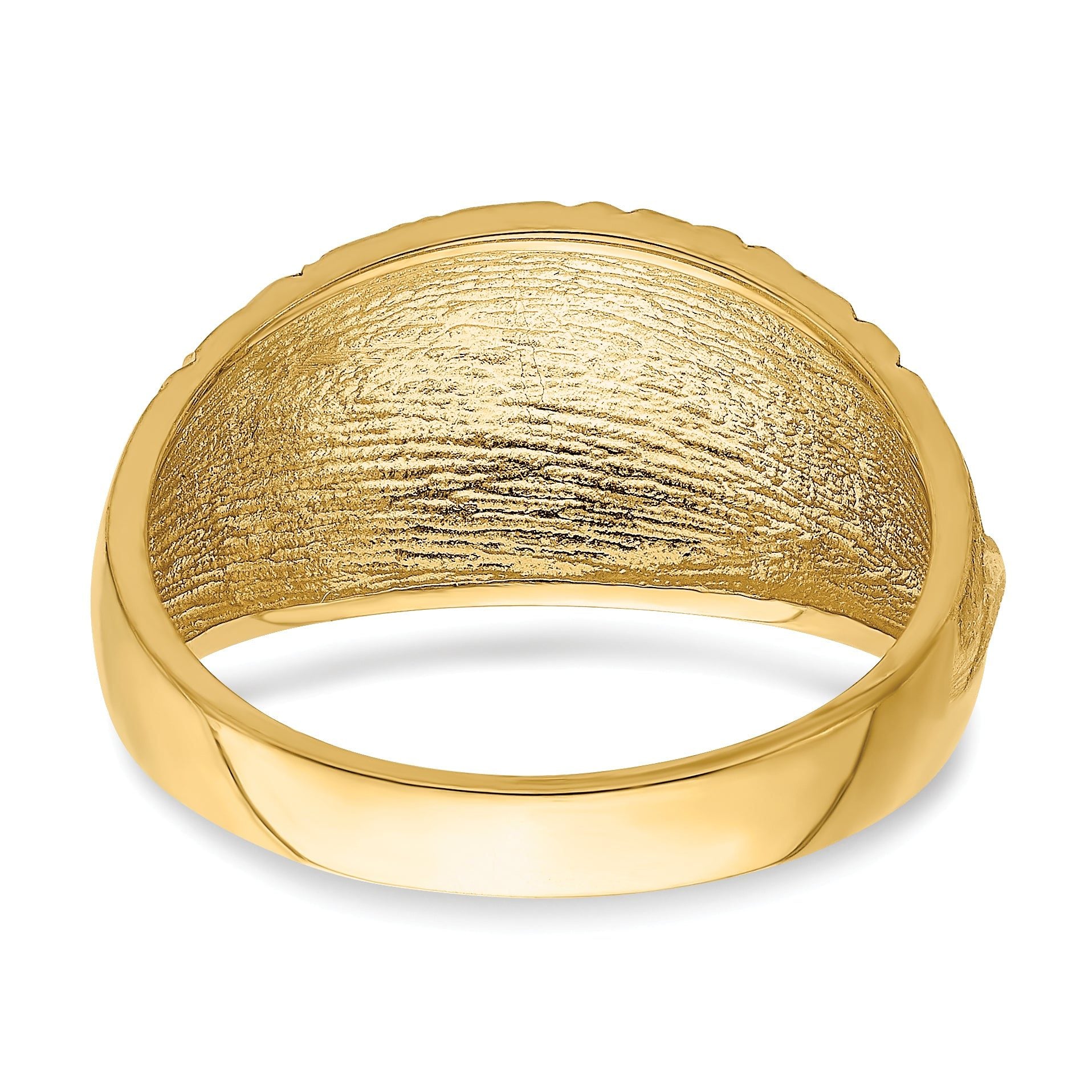 14K  D/C Quilted Pattern Dome Ring
