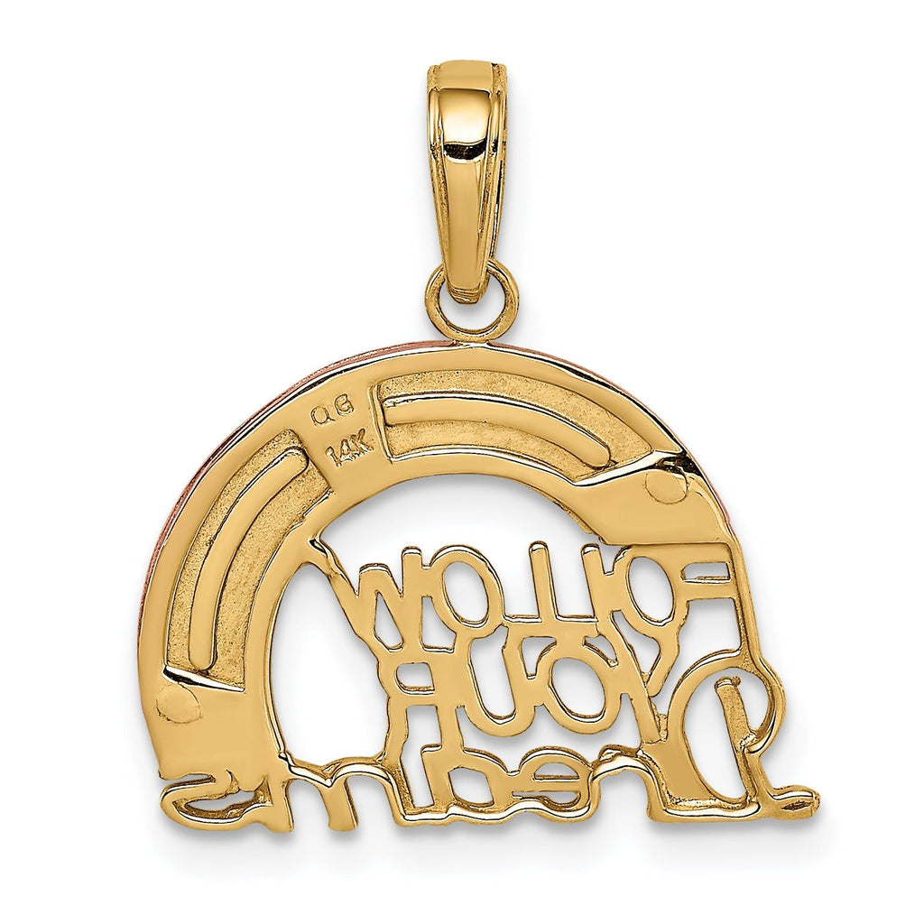 14K Two-Tone Gold Rainbow Charm with White Rhodium Follow Your Dreams Design