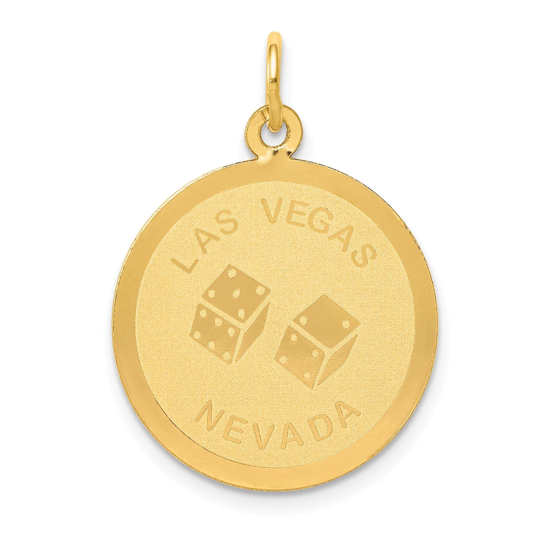 14K Gold Las Vegas Charm with Engravable Polished Finish Main image