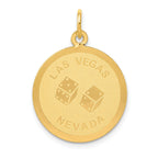 14K Gold Las Vegas Charm with Engravable Polished Finish