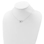 Sterling Silver Polished  XO With 2in. Ext. Necklace