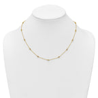 14k Complete 1/2 carat Bezel-set Diamond and Cable Chain 13-Station 16 inch Necklace