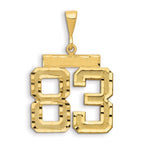 Number 83 Charm in 14K Yellow Gold, Brushed & Diamond-Cut - Sophia Jewelers