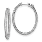 Sterling Shimmer Sterling Silver Rhodium-plated 400 Stone PavÃƒÆ’Ã‚Â¢ÃƒÂ¢Ã‚â€šÃ‚Â¬Ãƒâ€¦Ã‚Â¡ 1.1mm CZ In and Out Oval Hinged Hoop Earrings