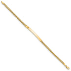 14k Polished Solid Chain/Solid Plate Two-Strand Rope 41x5mm Plate 7 inch ID Bracelet