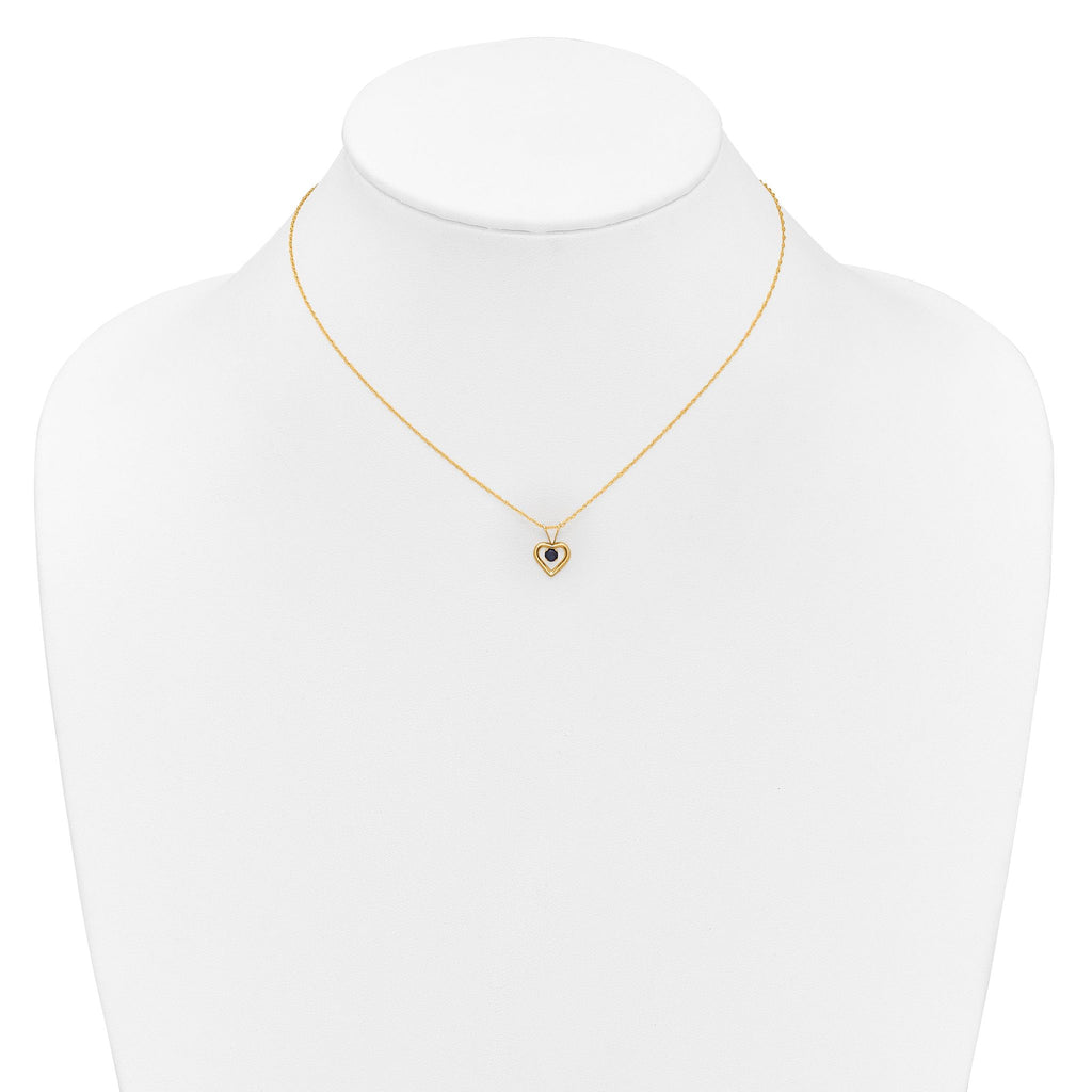 10k Madi K 3mm Sapphire Heart Birthstone Necklace