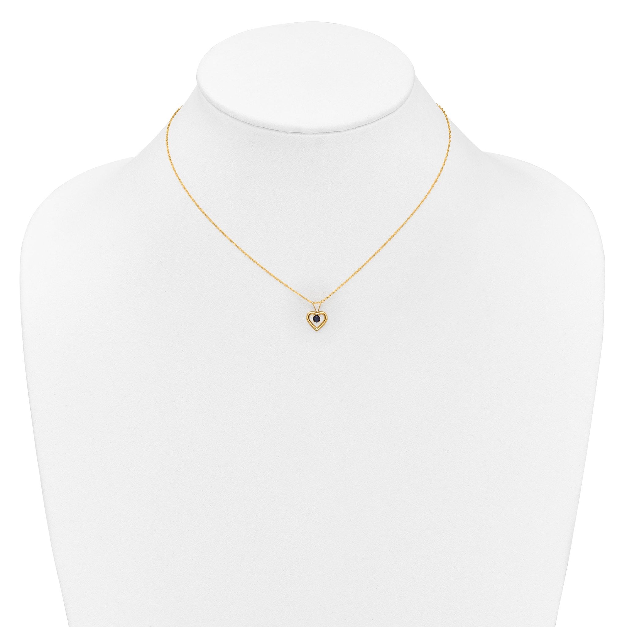 10k Madi K 3mm Sapphire Heart Birthstone Necklace